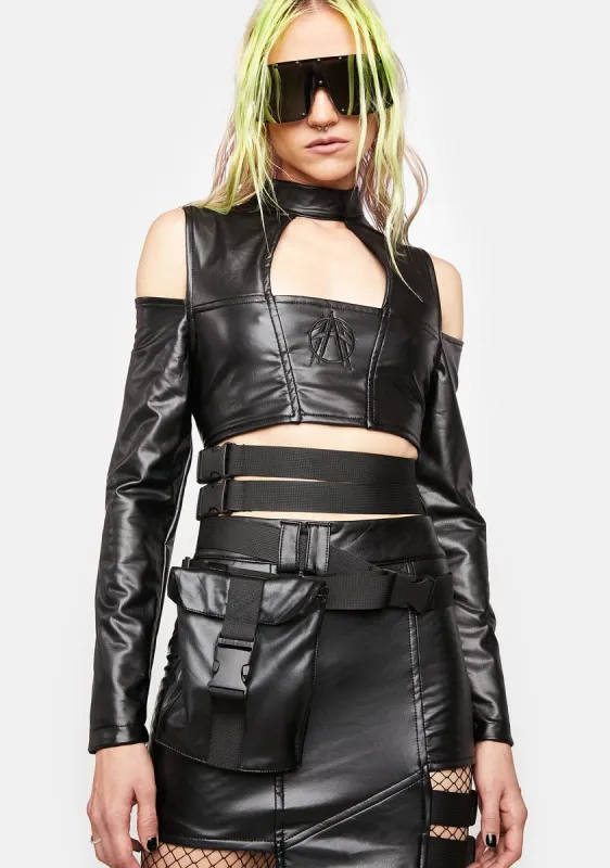 Underworld Vegan Leather Top sold by Dolls Kill