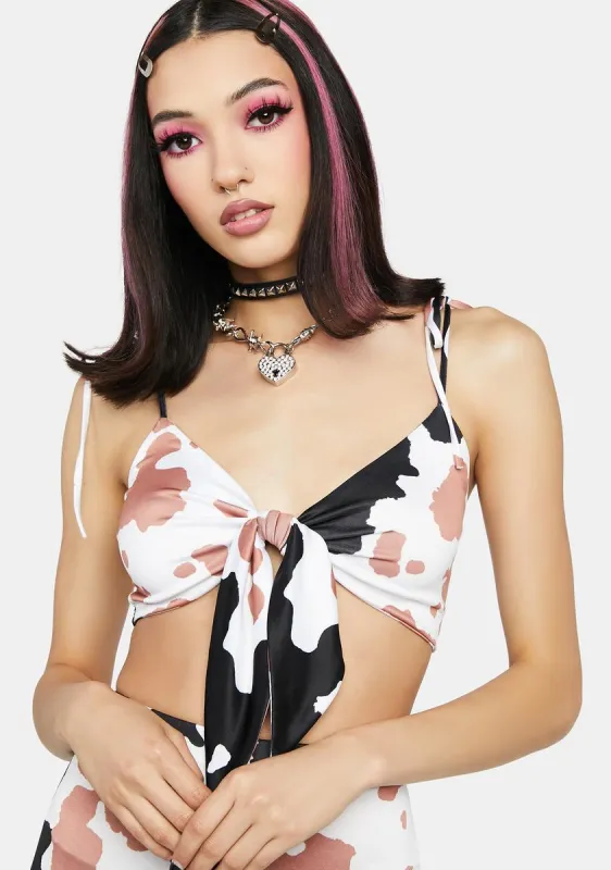 Mocha Have Your Mooment Tie Crop Top sold by Dolls Kill