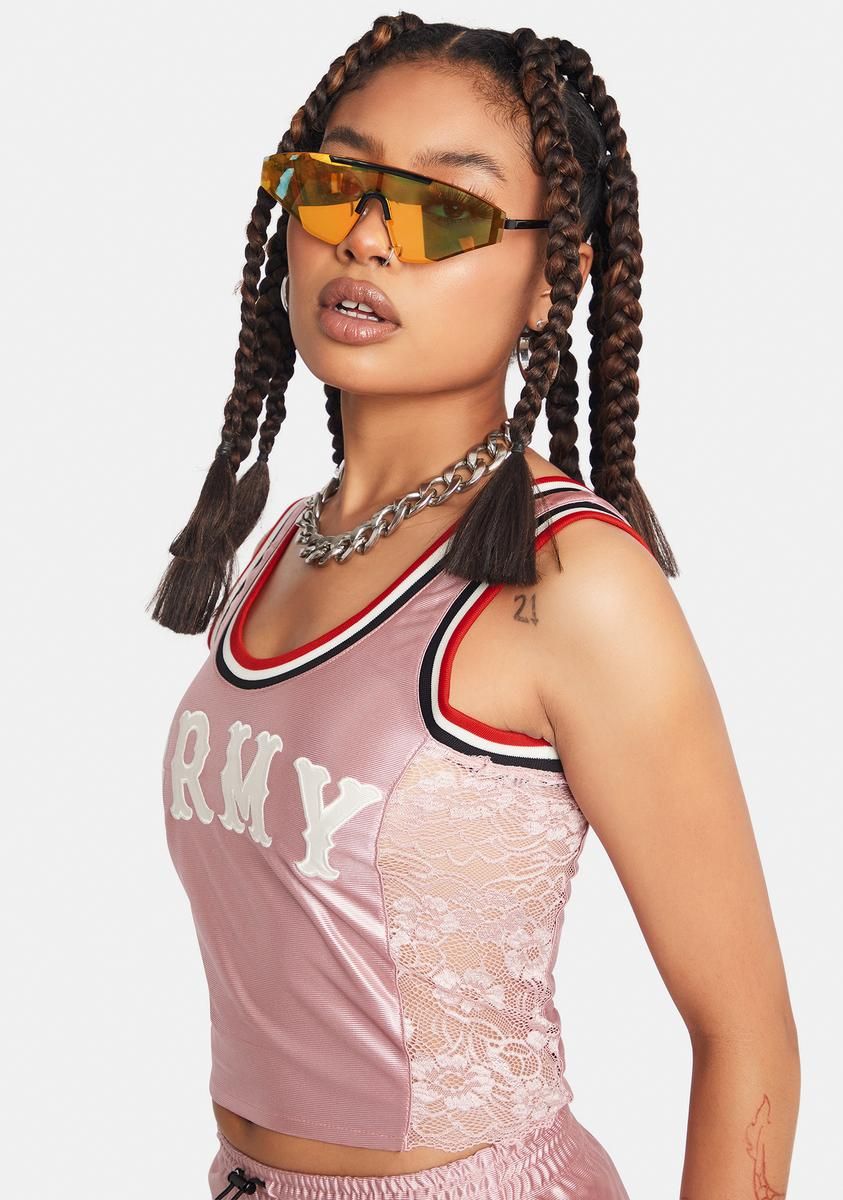 Pink Lace Side Tank Top sold by Dolls Kill product image thumbnail 2