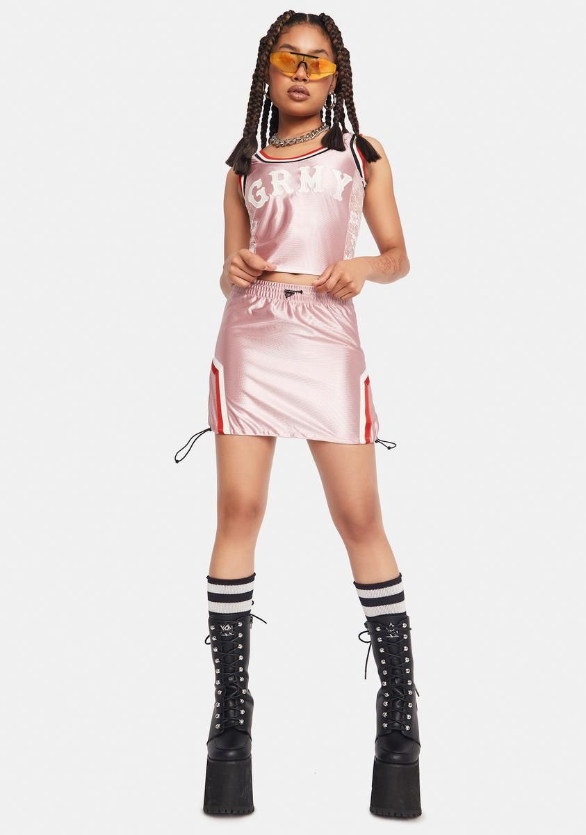 Pink Lace Side Tank Top sold by Dolls Kill product image thumbnail 3