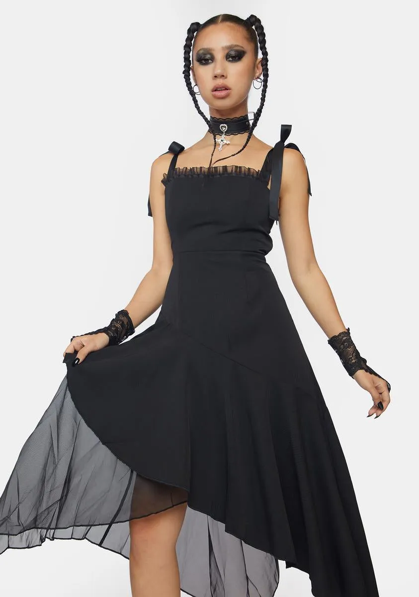 Elegant Asymmetrical Midi Dress sold by Dolls Kill