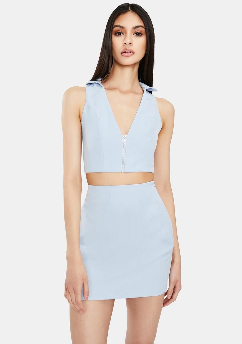 Monte Carlo Blues Zip Up Top Set sold by Dolls Kill