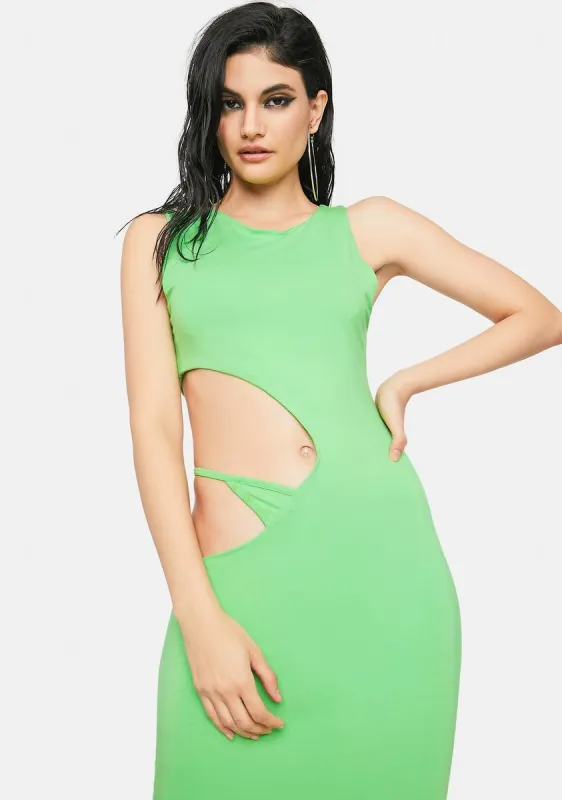 Lime Pretty Hurts Cut Out Maxi Dress sold by Dolls Kill