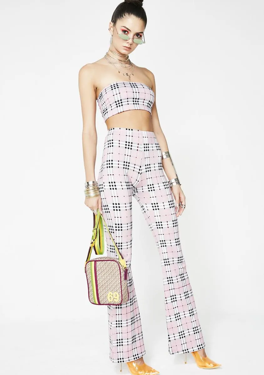 Pink Check Jeevan Twinset sold by Dolls Kill