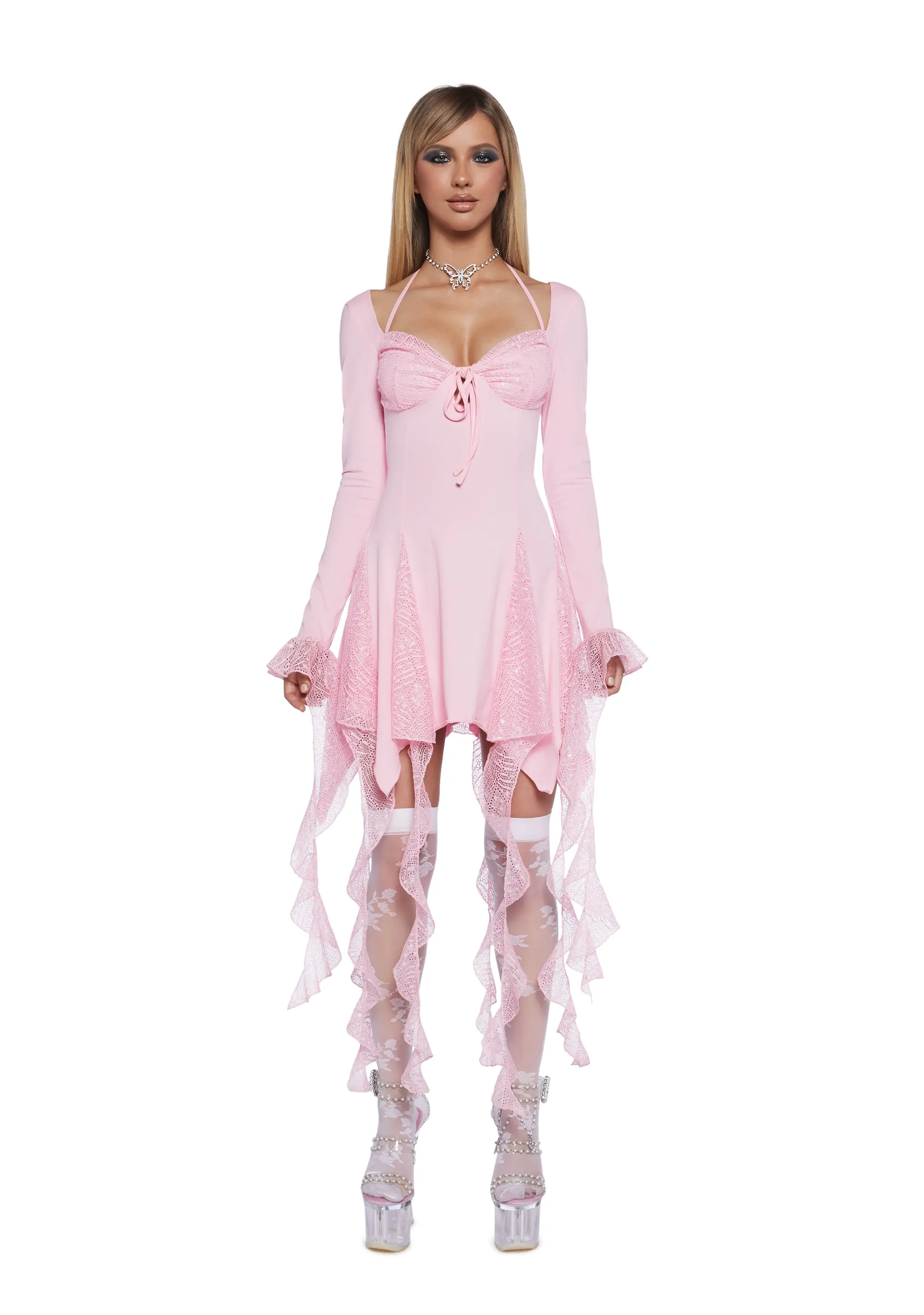 Lost In Fairyland Mini Dress - Pink sold by Dolls Kill