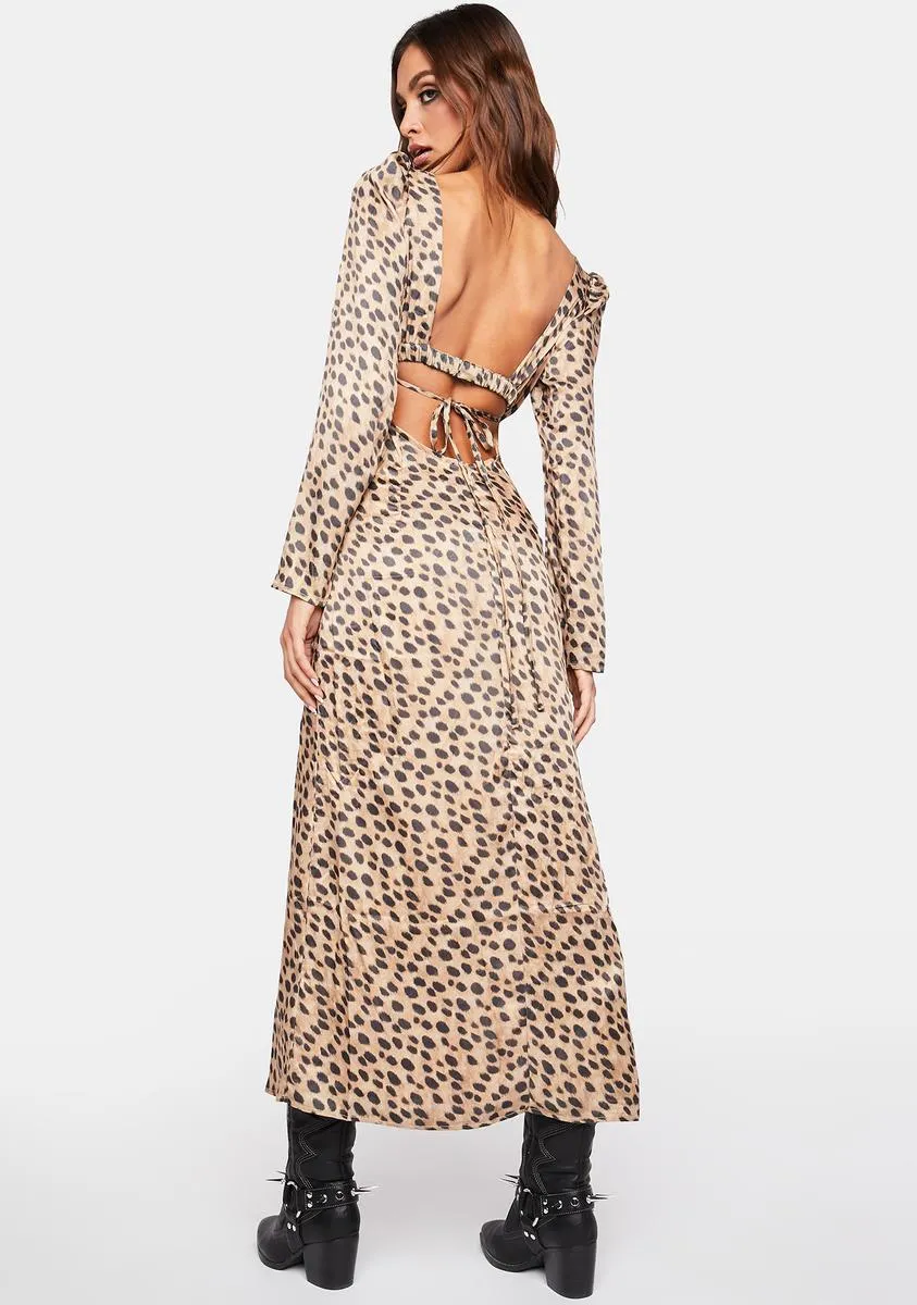 Leopard Cut Out Satin Dress sold by Dolls Kill product image thumbnail 4