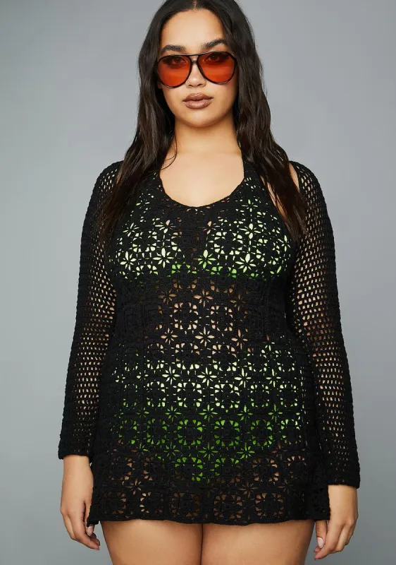 Plus Night Dance With You Crochet Dress Set sold by Dolls Kill