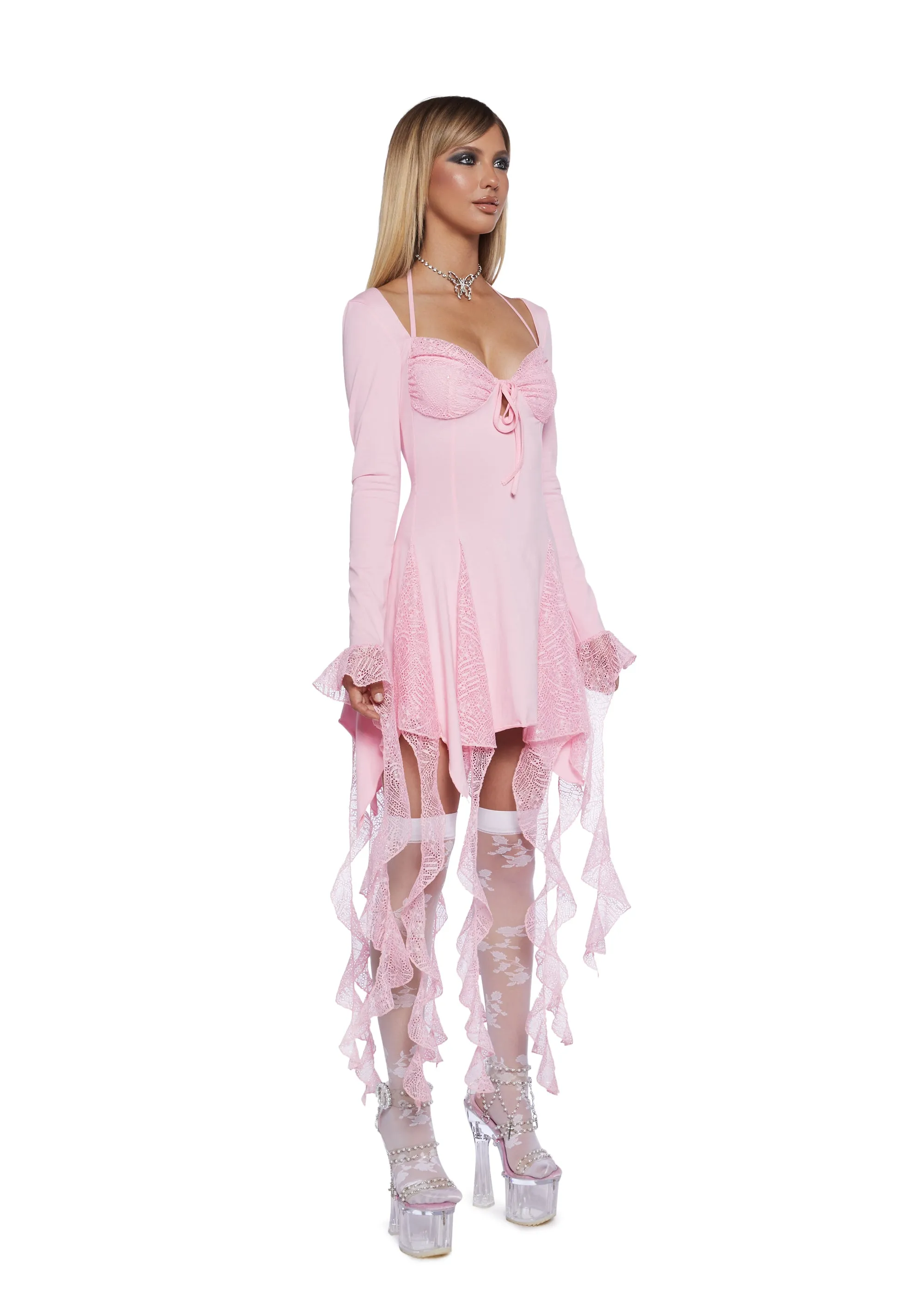 Lost In Fairyland Mini Dress - Pink sold by Dolls Kill product image thumbnail 3