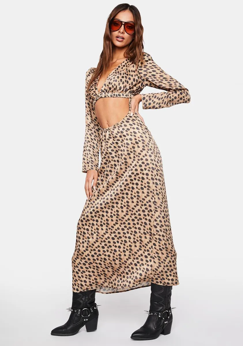 Leopard Cut Out Satin Dress sold by Dolls Kill product image thumbnail 3