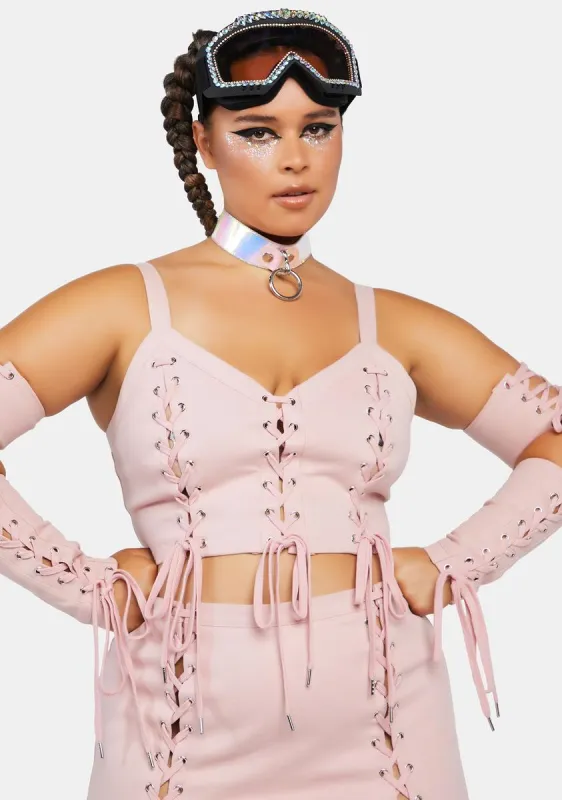 Plus Levels Unlocked Top & Cuffs Set sold by Dolls Kill