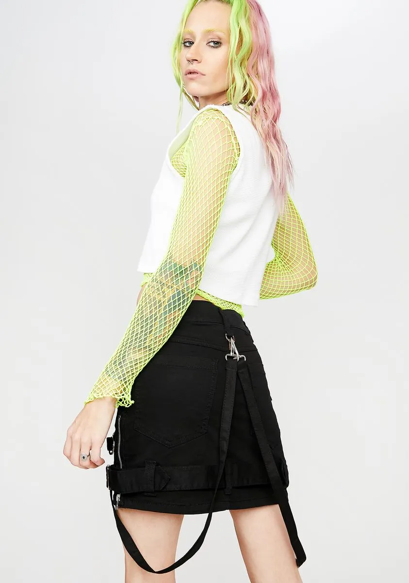 Black Bondage Strap Mini Skirt sold by Dolls Kill product image thumbnail 4