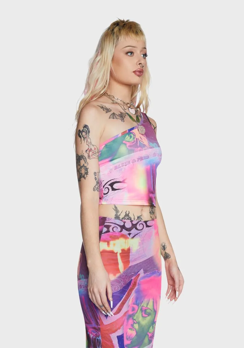 Pleasure Print Asymmetric Top sold by Dolls Kill product image thumbnail 4
