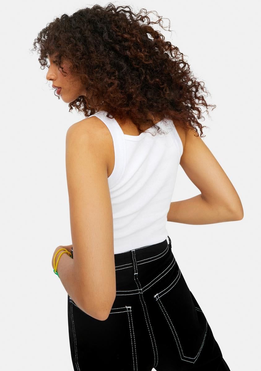 Peace N Luv Ribbed Cropped Tank Top sold by Dolls Kill product image thumbnail 4