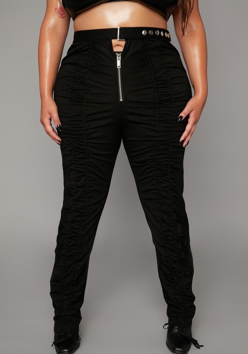 Babe Look At Me Now Ruched Pants sold by Dolls Kill