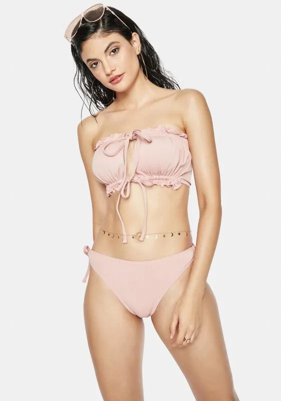 Rose Water Ruched Bikini Set sold by Dolls Kill