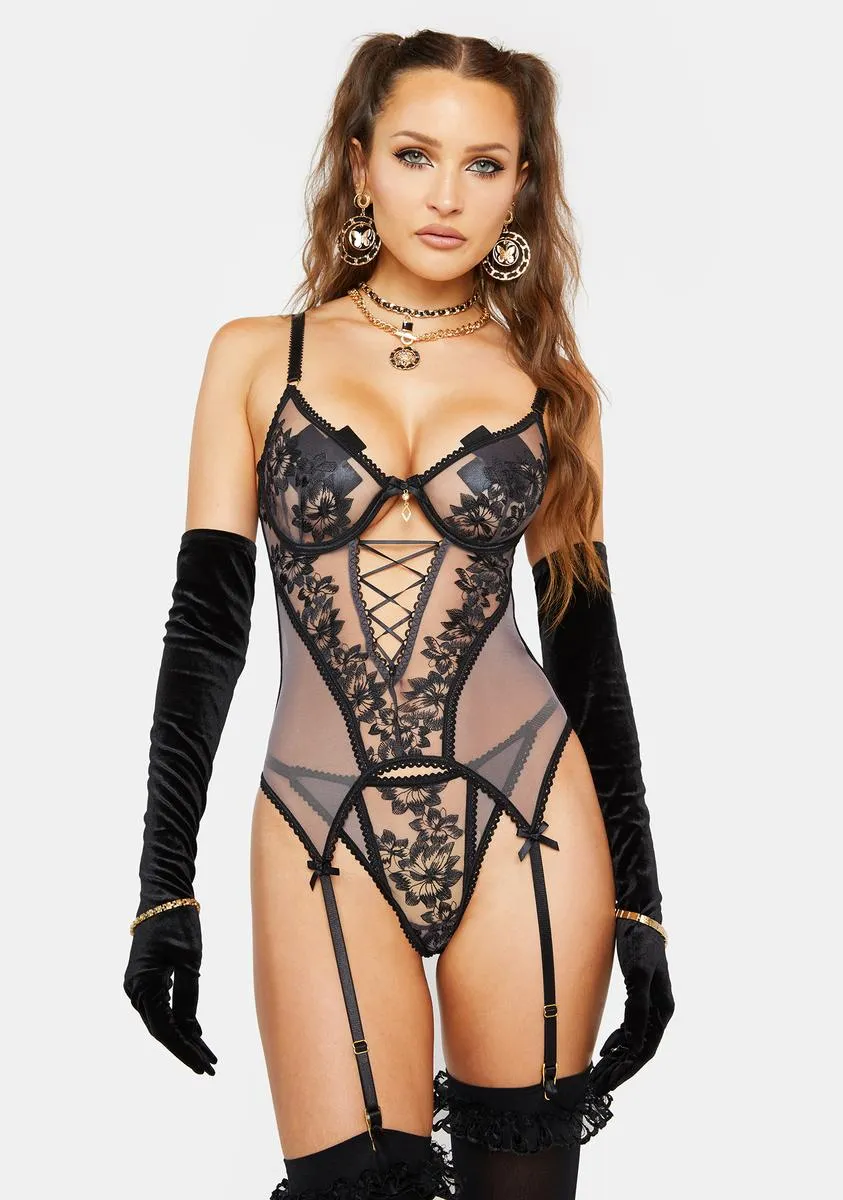 Yes I'm Spoiled Mesh Lingerie Set sold by Dolls Kill