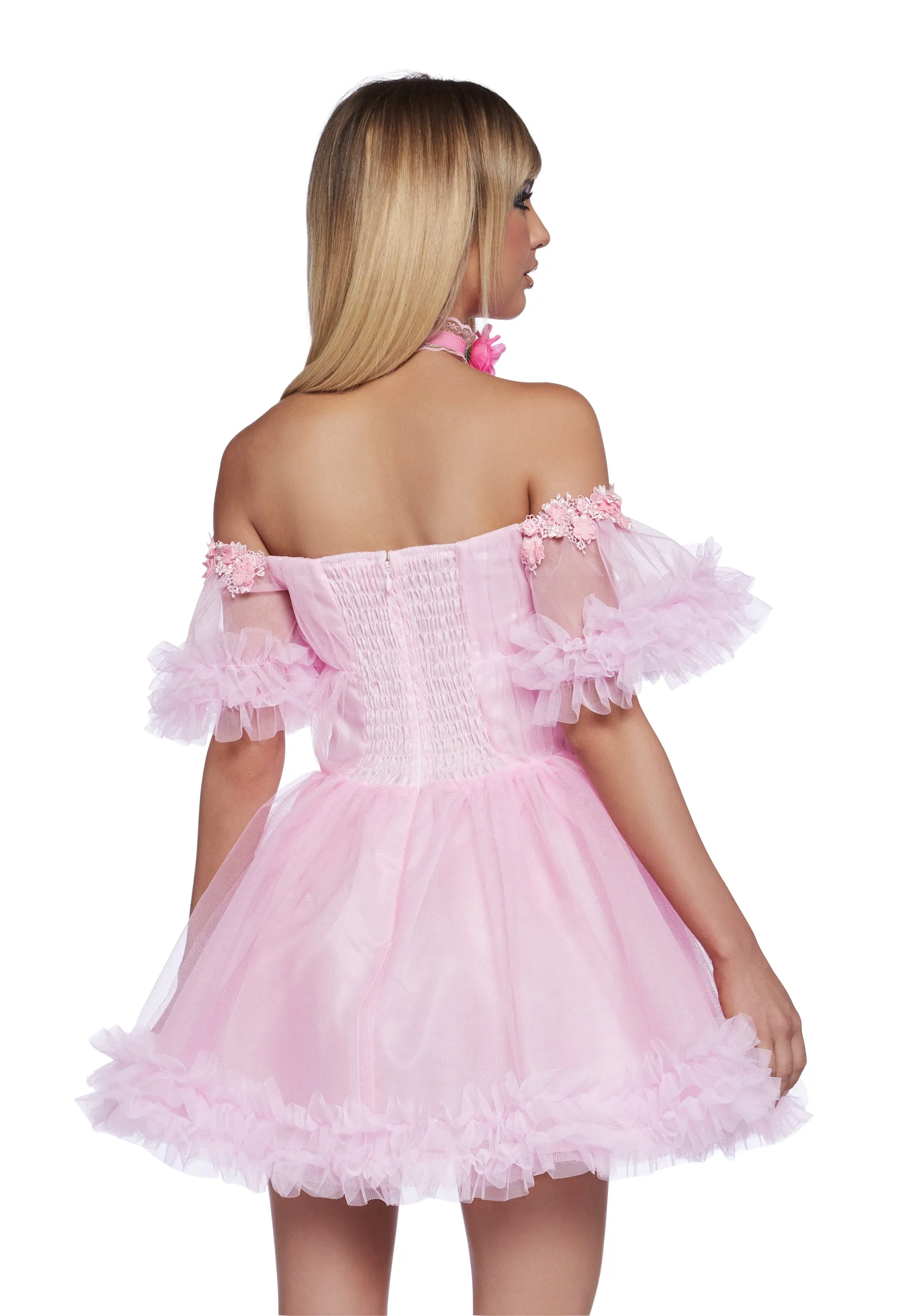 Winter Rose Mini Dress - Pink sold by Dolls Kill product image thumbnail 5