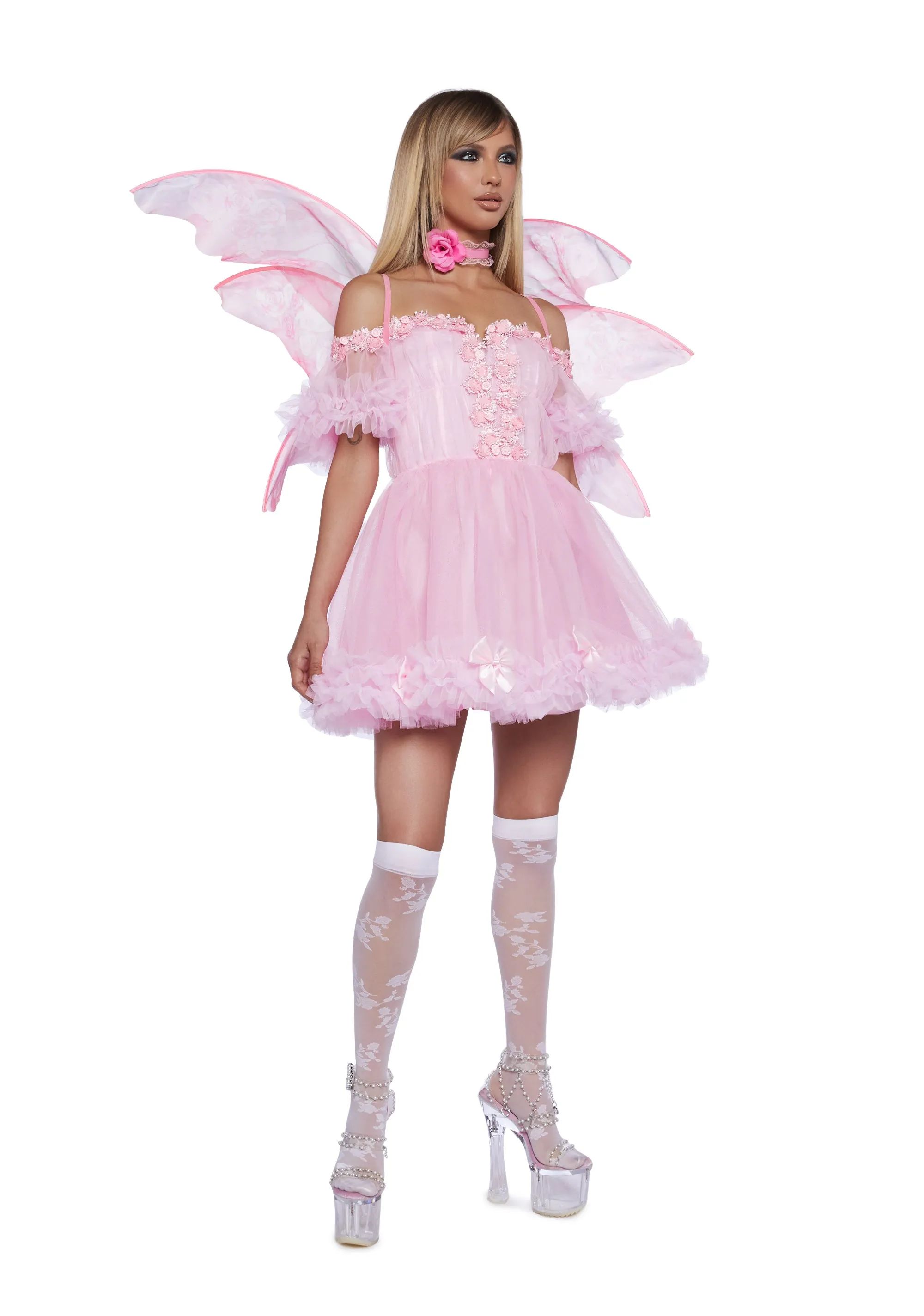 Winter Rose Mini Dress - Pink sold by Dolls Kill product image thumbnail 3