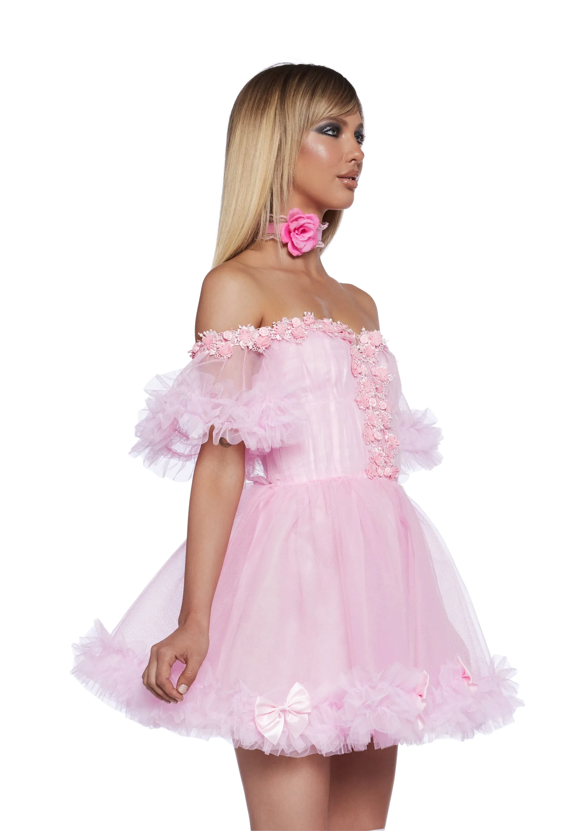 Winter Rose Mini Dress - Pink | Parallel