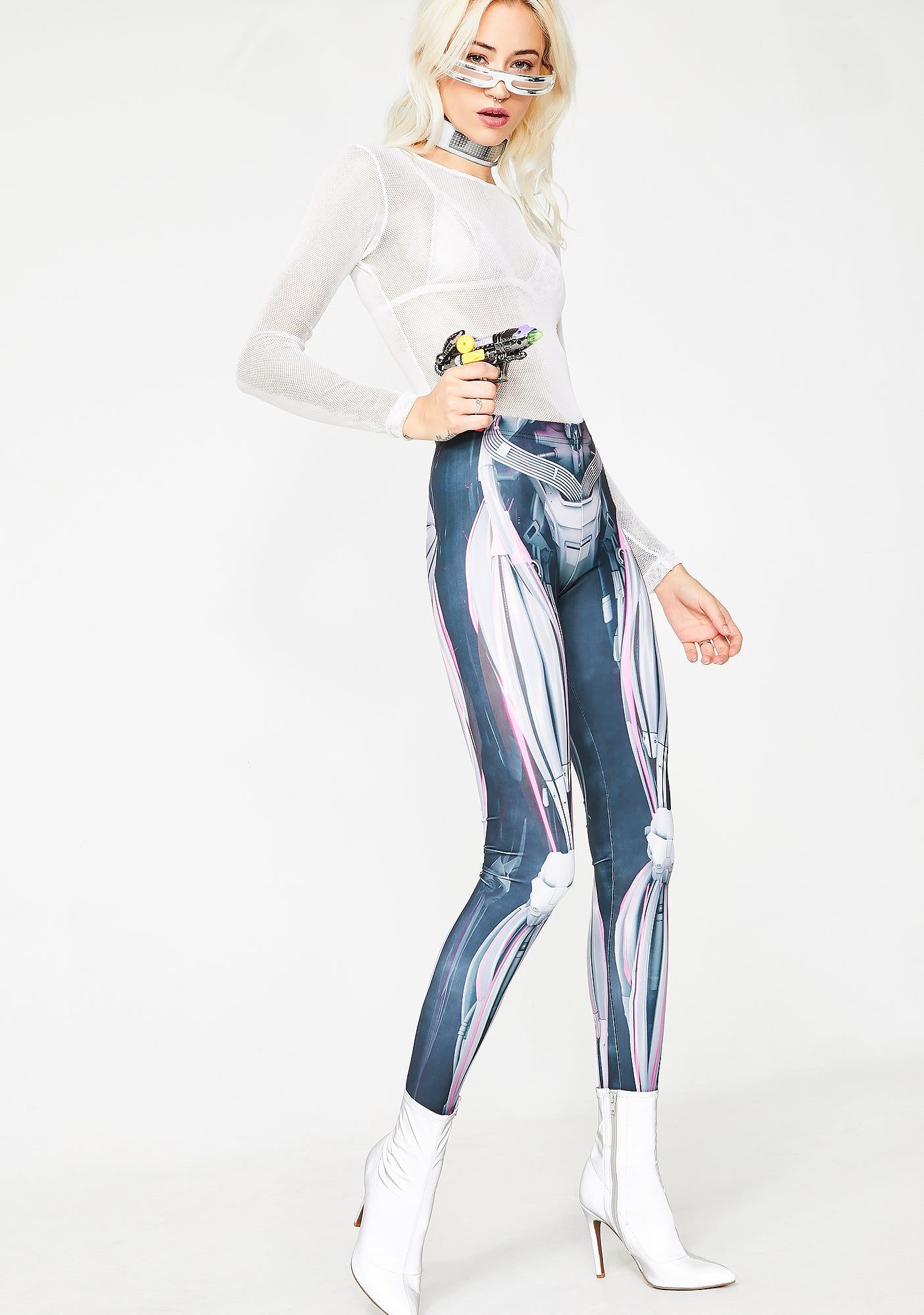 Magenta Mechanical Leggings sold by Dolls Kill product image thumbnail 2