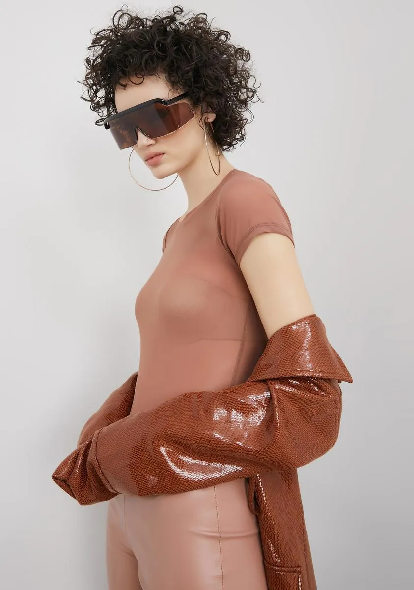 Nude Shimming It Mesh Bodysuit sold by Dolls Kill product image thumbnail 2