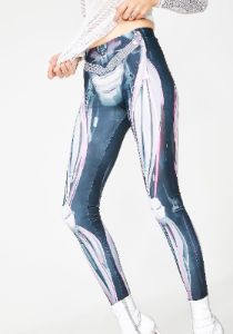 Magenta Mechanical Leggings sold by Dolls Kill