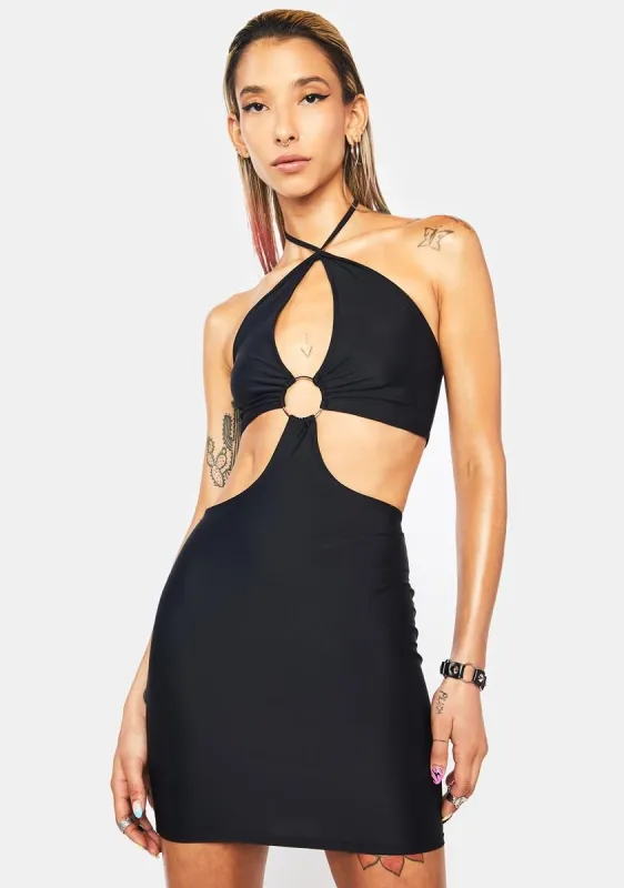 Noir Party Favors Mini Halter Dress sold by Dolls Kill