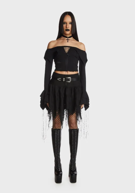 Gothic Princess Off Shoulder Sexy Top sold by Dolls Kill