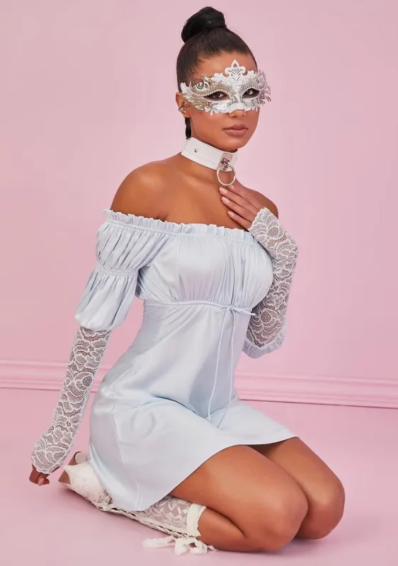Secret Rendezvous Satin Mini Dress sold by Dolls Kill