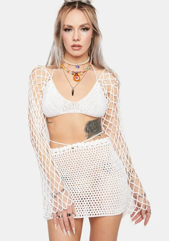 Day In The Sun Crochet Skirt Set sold by Dolls Kill