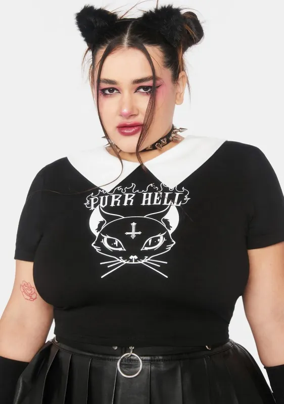 Plus Purr Hell Crop Top sold by Dolls Kill