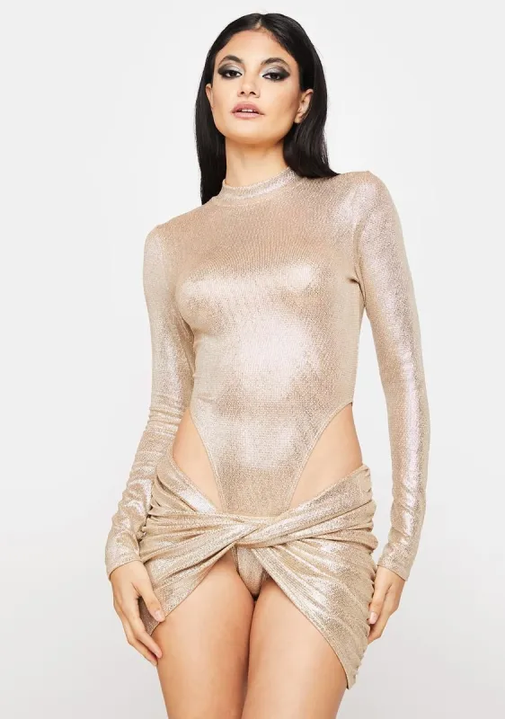 Golden Dancefloor Romantic Skirt Set sold by Dolls Kill