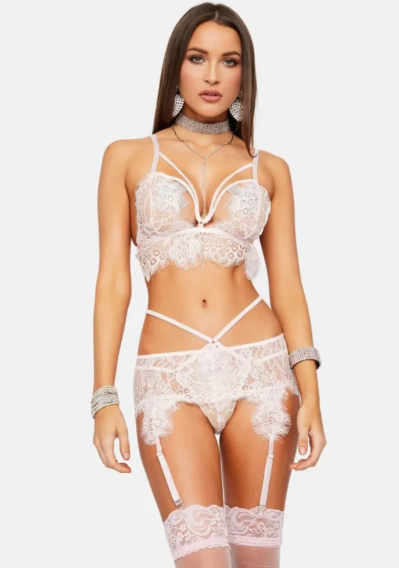 Lustful Lace 3-Piece Lingerie Set sold by Dolls Kill