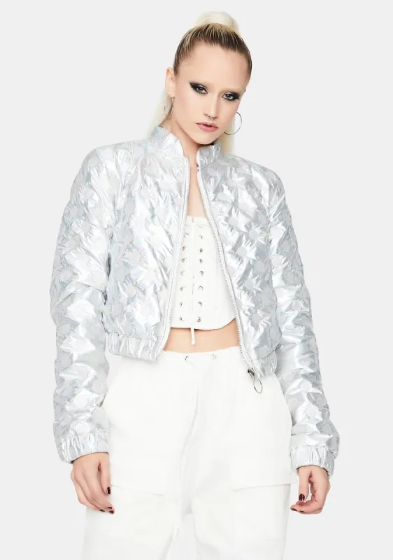 Funky Future Holographic Bomber Jacket sold by Dolls Kill