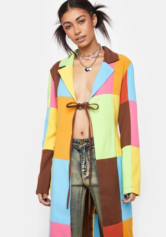 Dealer Patchwork Longline Jacket sold by Dolls Kill