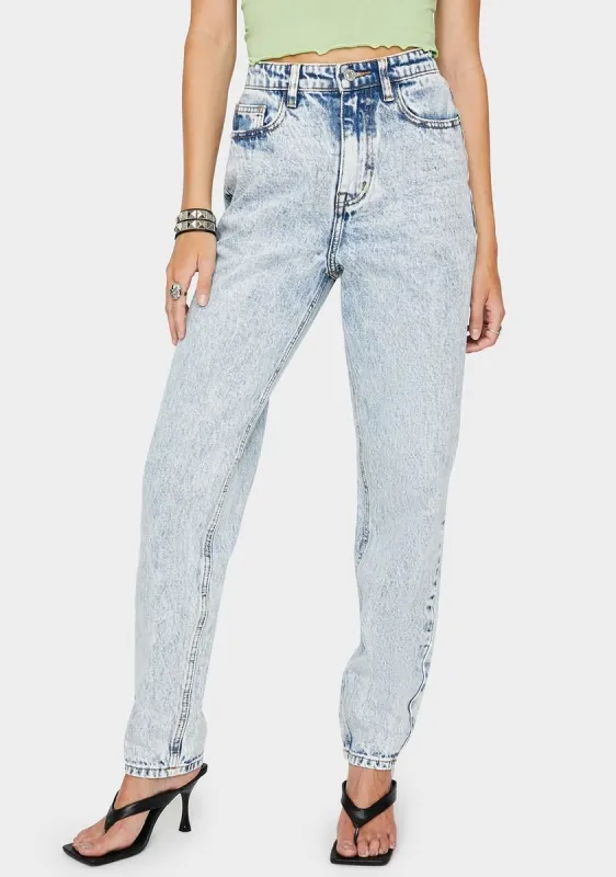 Mid Blue Acid Mom Jeans sold by Dolls Kill