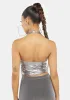 Silver Metallic Dapa Top sold by Dolls Kill