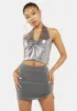 Silver Metallic Dapa Top sold by Dolls Kill