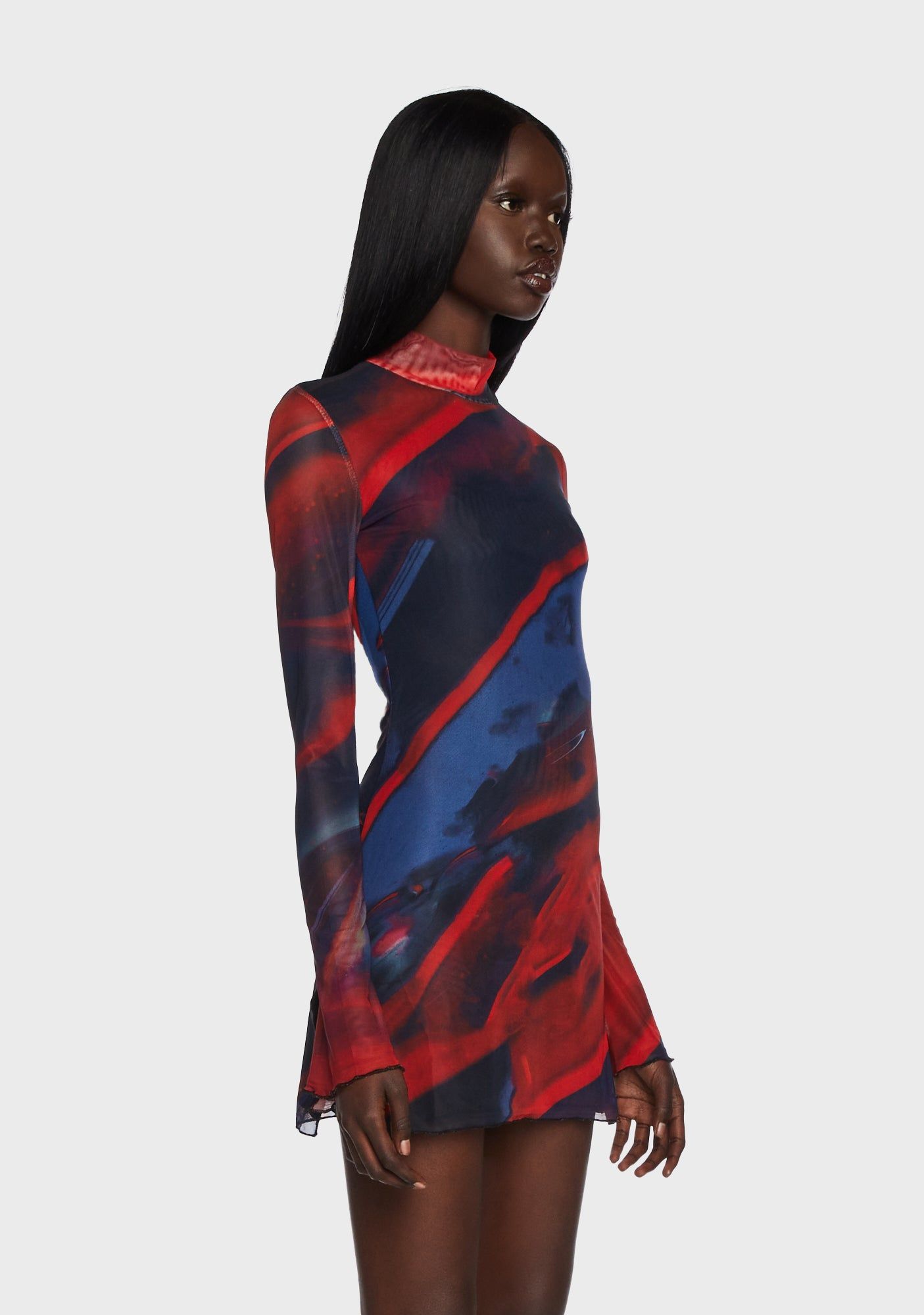 Sparks Fly Mesh Mini Dress sold by Dolls Kill product image thumbnail 3