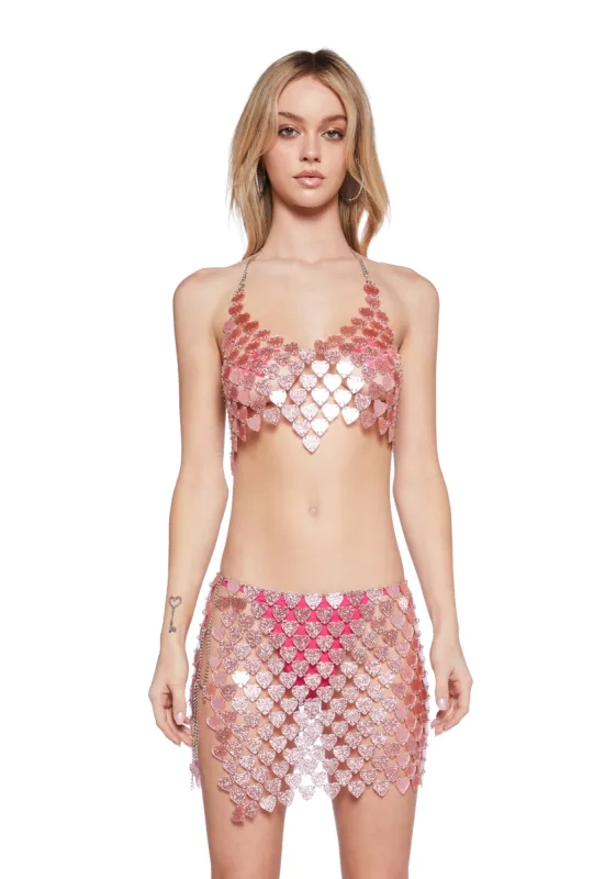 Smitten Image Chain Halter Top sold by Dolls Kill