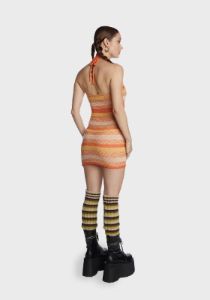 Multi Cut And Sew Halter Dress sold by Dolls Kill