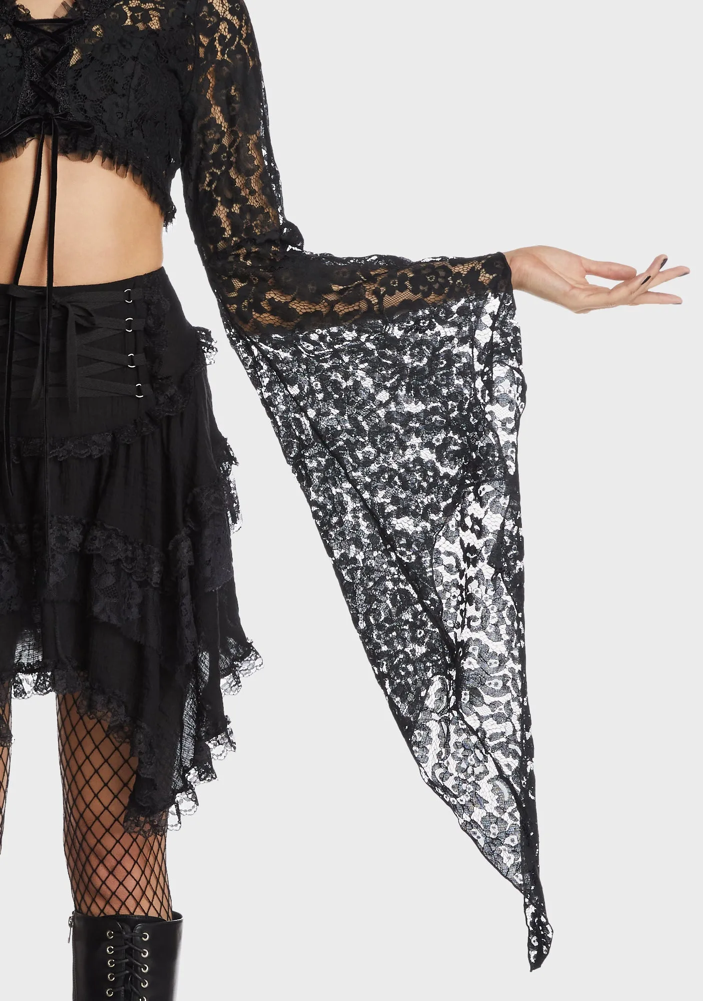 Gothic Witch Bell Sleeves Lace Cape sold by Dolls Kill product image thumbnail 2