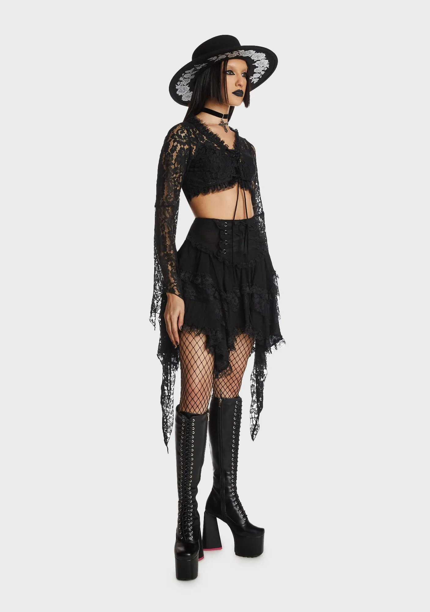 Gothic Witch Bell Sleeves Lace Cape sold by Dolls Kill product image thumbnail 5