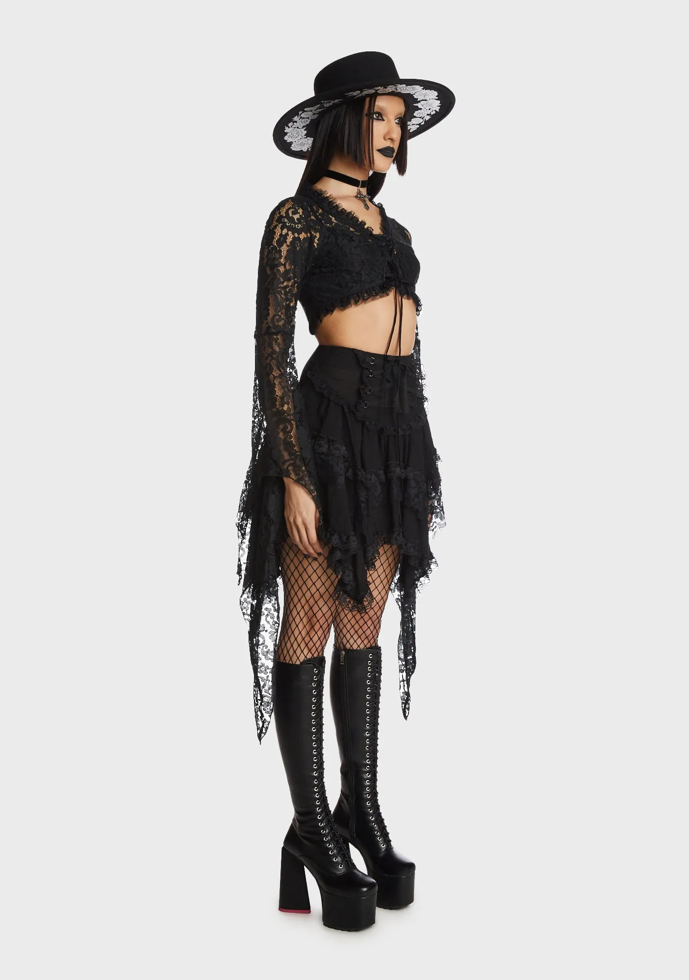 Gothic Witch Bell Sleeves Lace Cape sold by Dolls Kill product image thumbnail 3