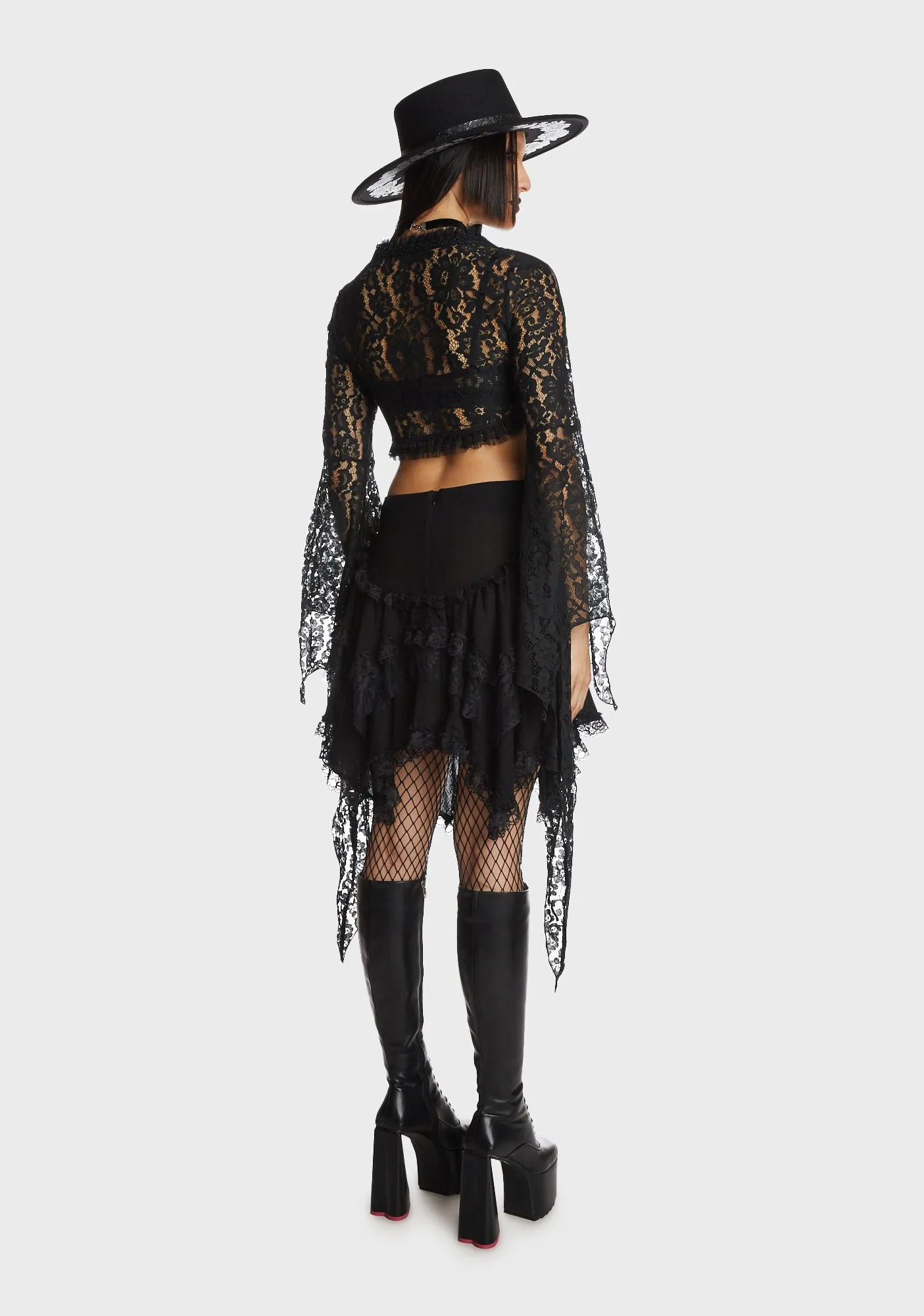 Gothic Witch Bell Sleeves Lace Cape sold by Dolls Kill product image thumbnail 4