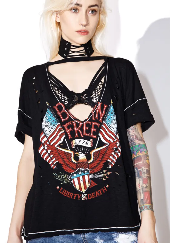 Born Free Distressed Tee sold by Dolls Kill