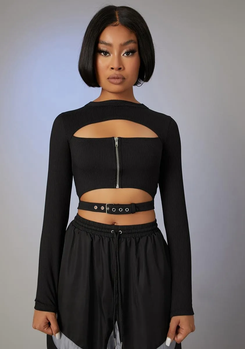 Speakerphone Hottie Long Sleeve Top sold by Dolls Kill