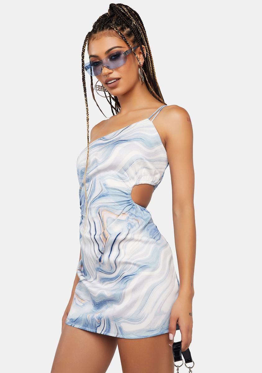 Blue Abstract Swirl Mini Dress sold by Dolls Kill product image thumbnail 2