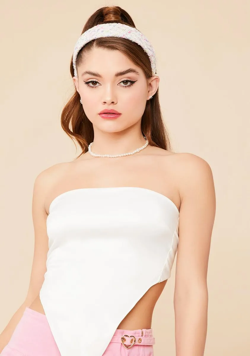 Write To Me Satin Scarf Top sold by Dolls Kill