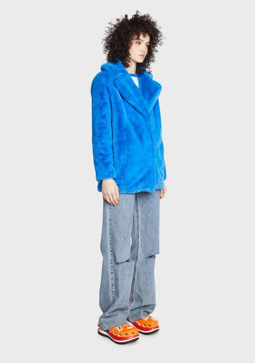 Blue Hendrix Faux Fur Coat sold by Dolls Kill product image thumbnail 4